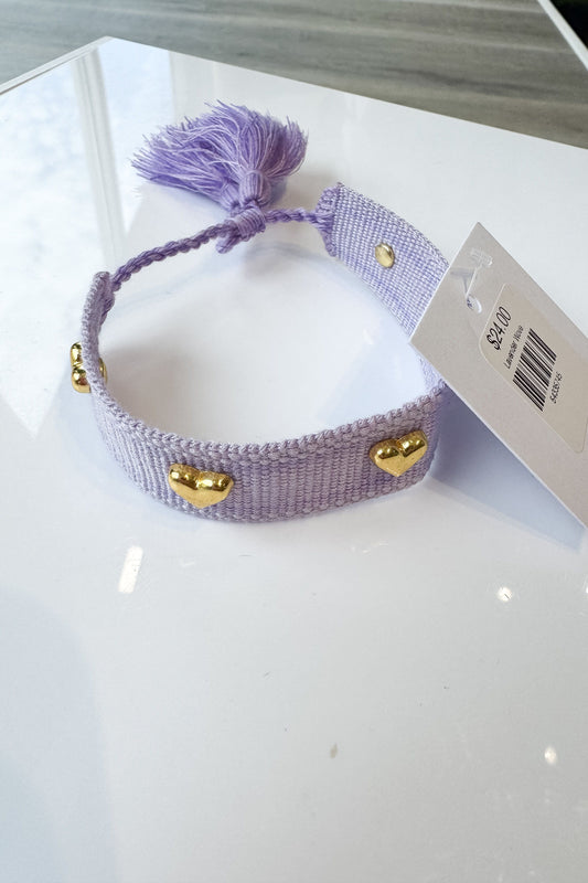 Lavender Woven Gold Heat Detail Bracelet