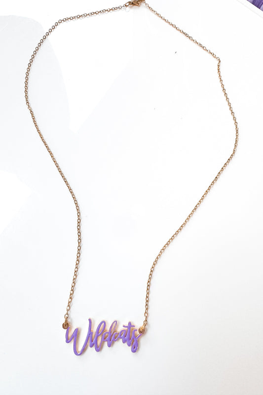 Wildcats Script Necklace