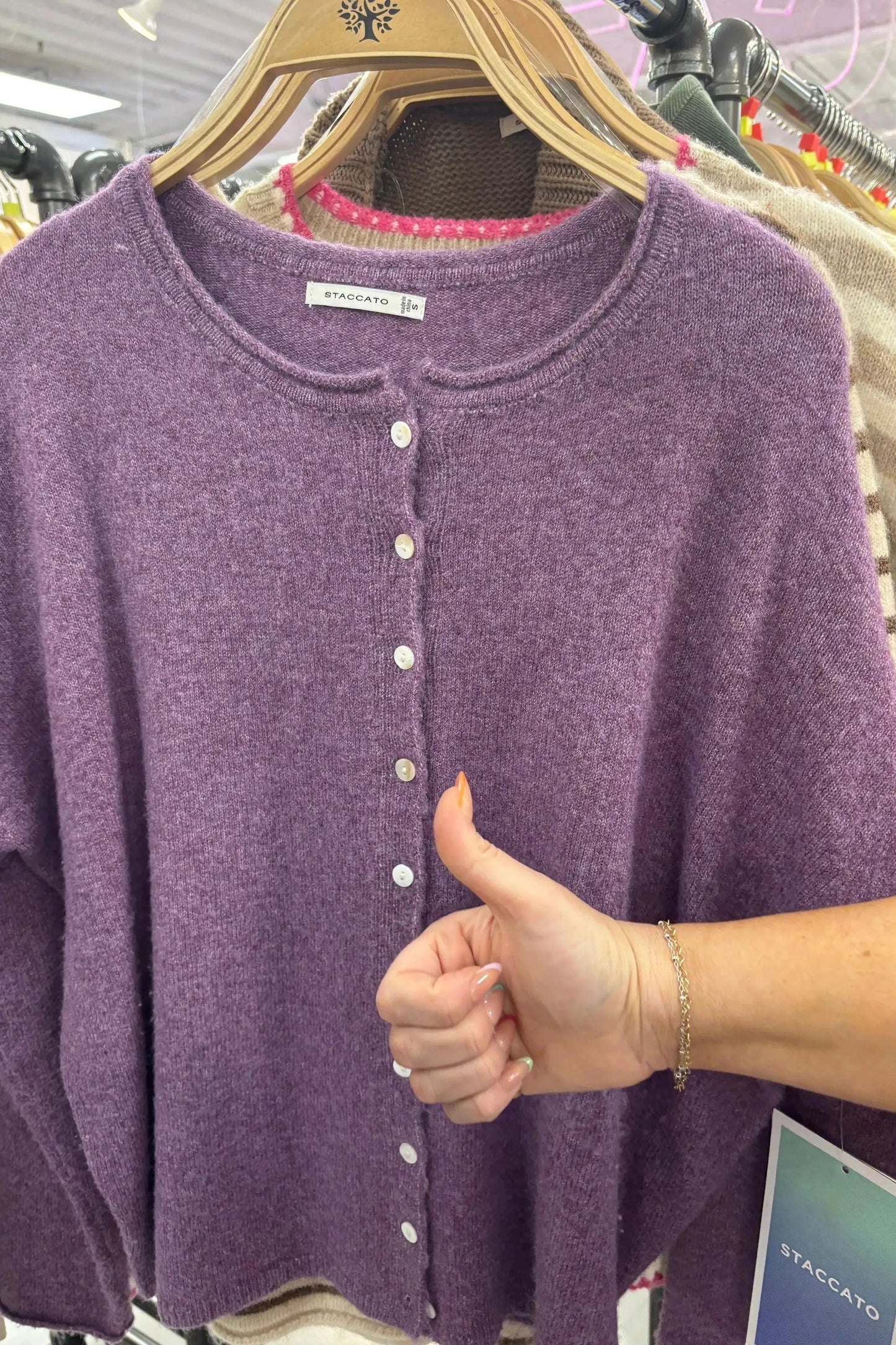 Purple Button Down Sweater