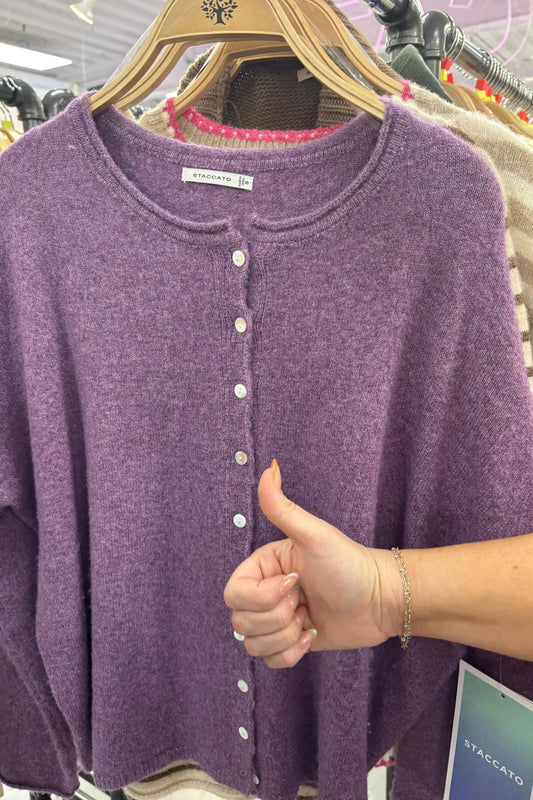Purple Button Down Sweater