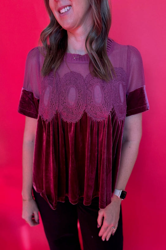 Lace Detail Babydoll Top