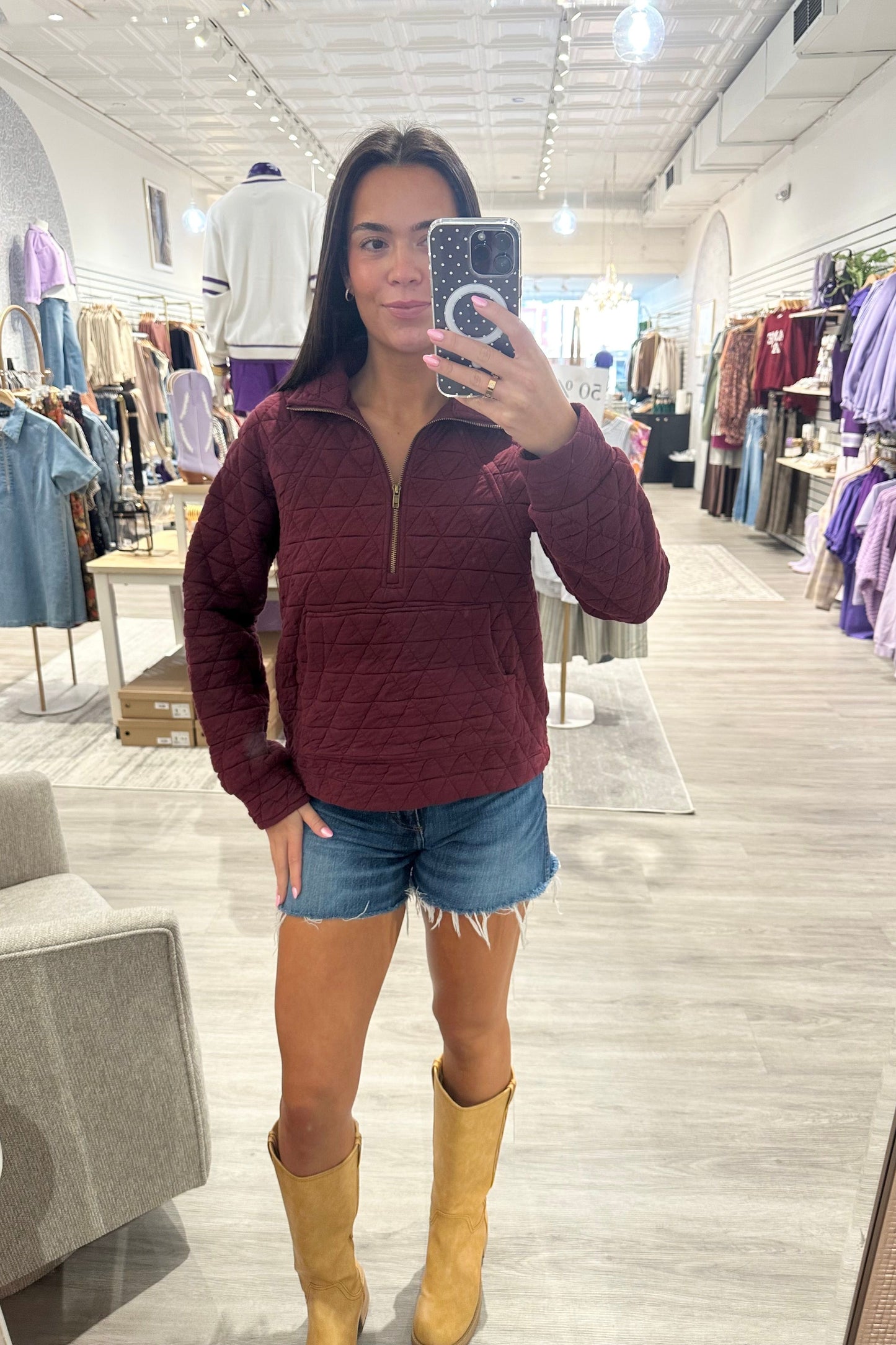 Burgundy Zip Up Jacket