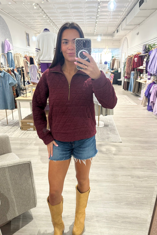 Burgundy Zip Up Jacket