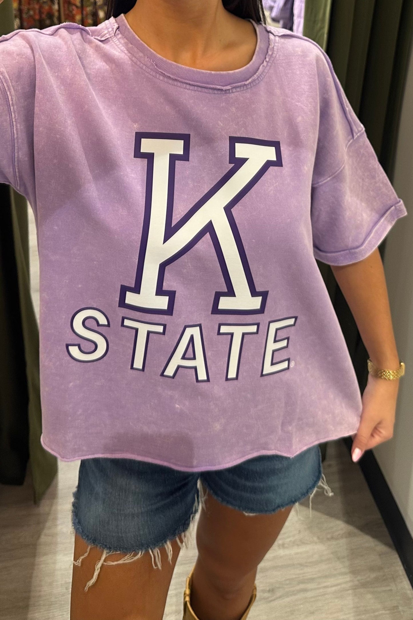 K-State Lavender Cropped Tee
