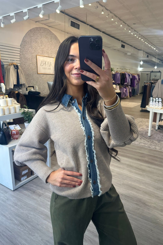 Denim Collar Button Up