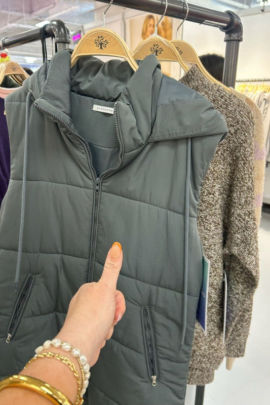 Dark Green Puffer Vest