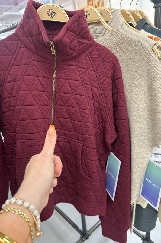 Burgundy Zip Up Jacket