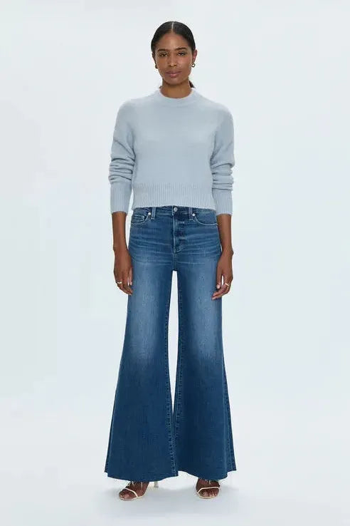 Izzy Crop - Pistola Mid Rise Wide Leg Jeans