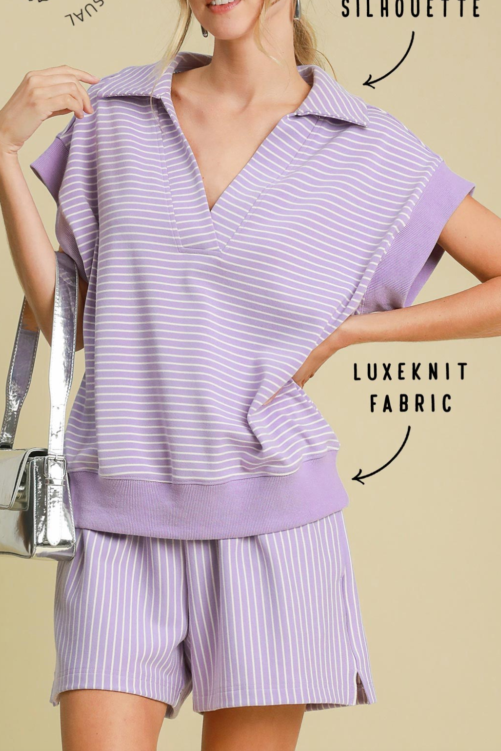 Lavender Striped Shorts