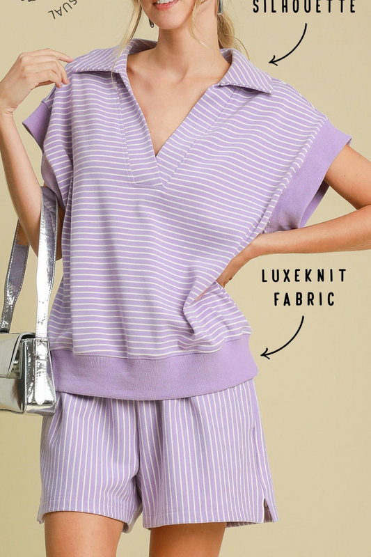 Lavender Striped Shorts