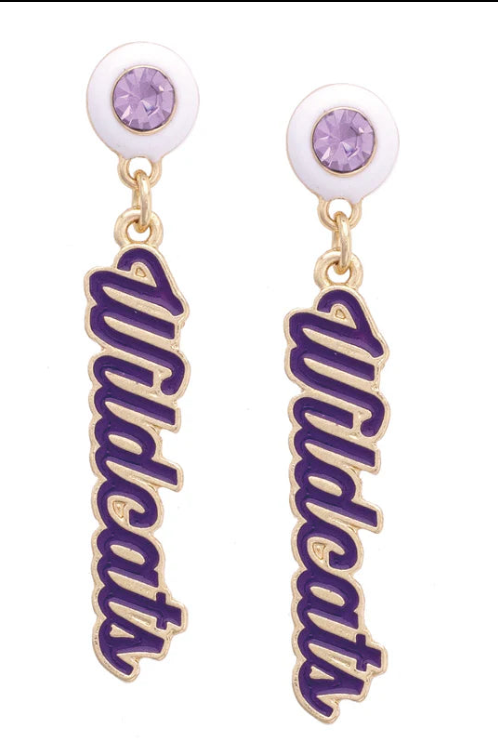 Kansas State Enamel Earrings In Purple