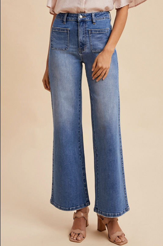 Front Pocket High Rise Flare