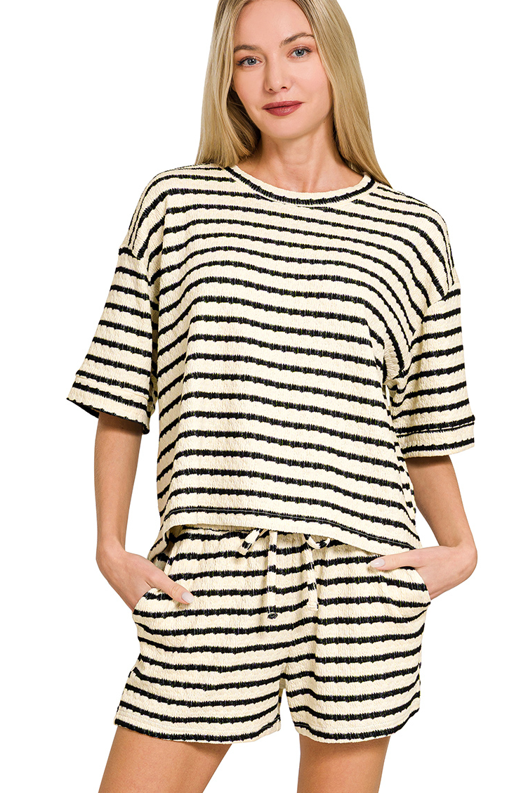 Black and White Stripe Top