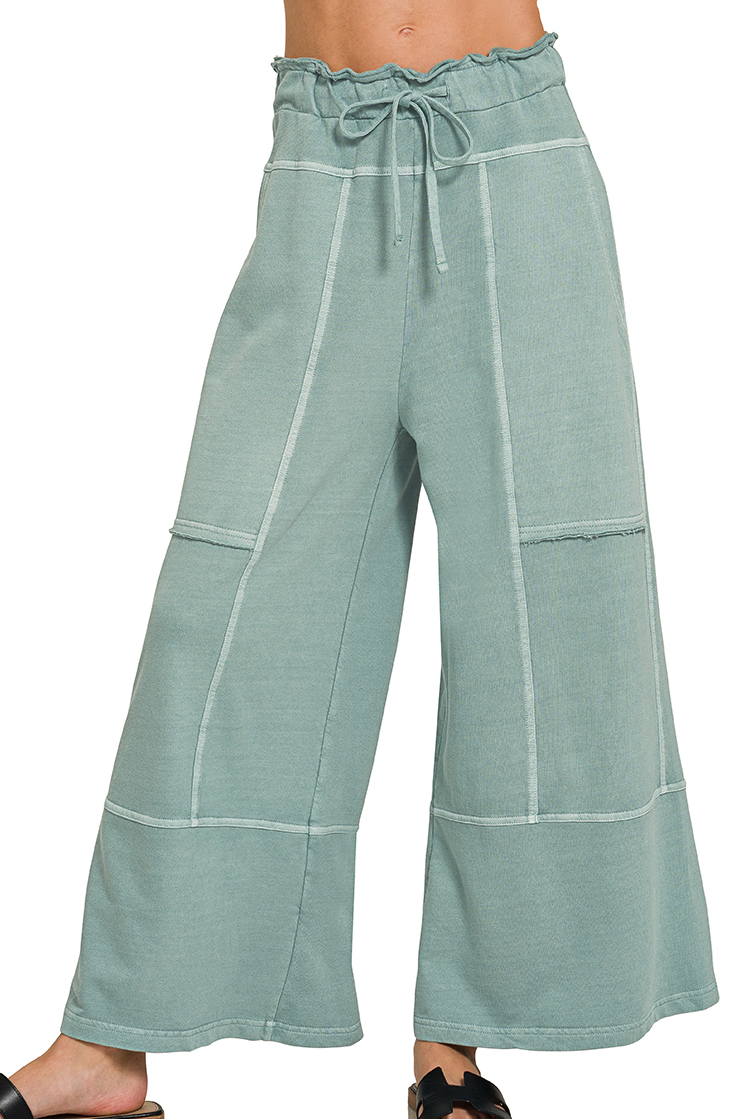 Sage Green Wide Leg Pants