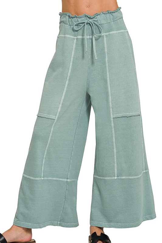 Sage Green Wide Leg Pants