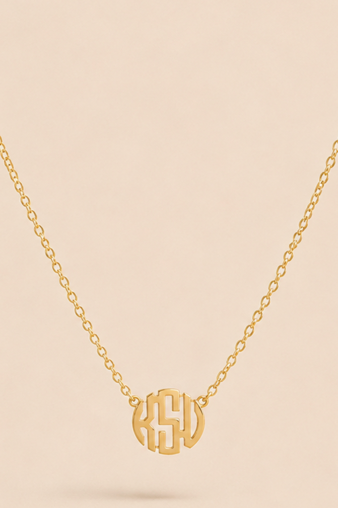 KSU Monogram Necklace - Gold
