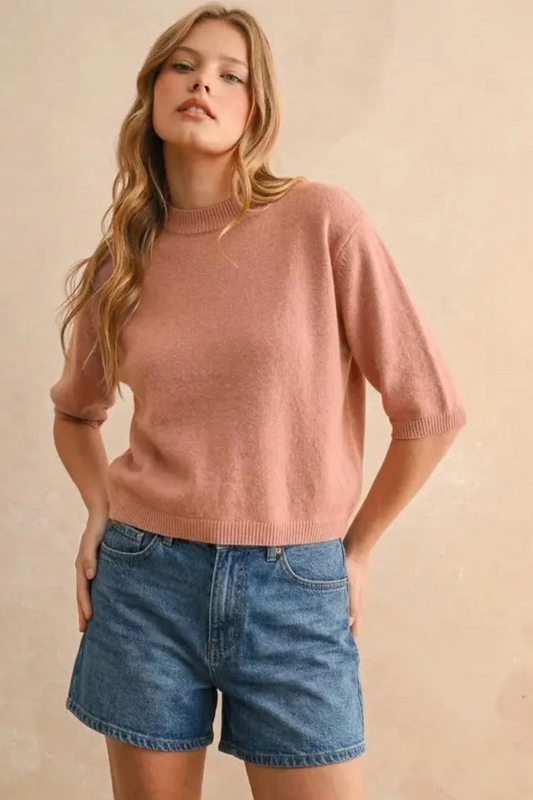 Short Sleeve Rosey Sweater Top