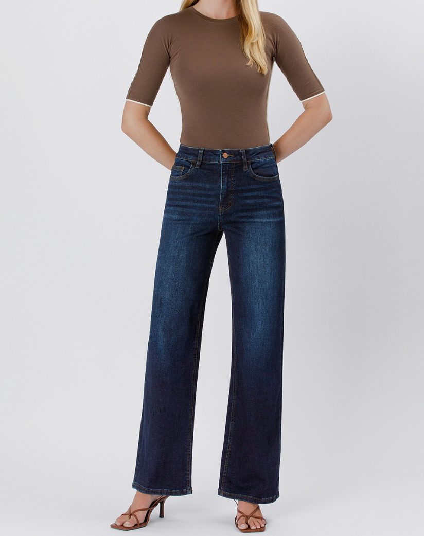 90's Vintage Super High Rise Dark Wash Loose Jeans