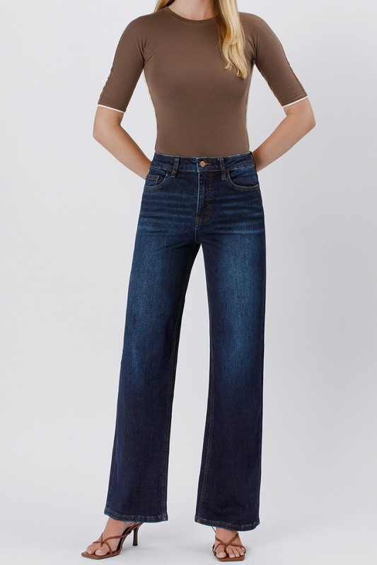 90's Vintage Super High Rise Dark Wash Loose Jeans