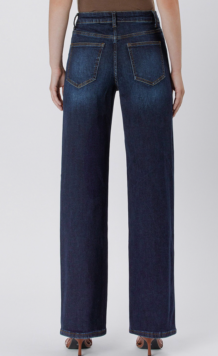 90's Vintage Super High Rise Dark Wash Loose Jeans