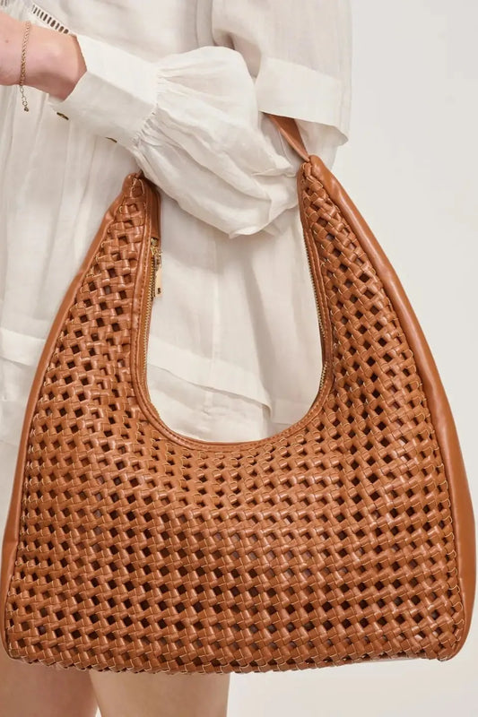 Renne Brown Knot Woven Hobo