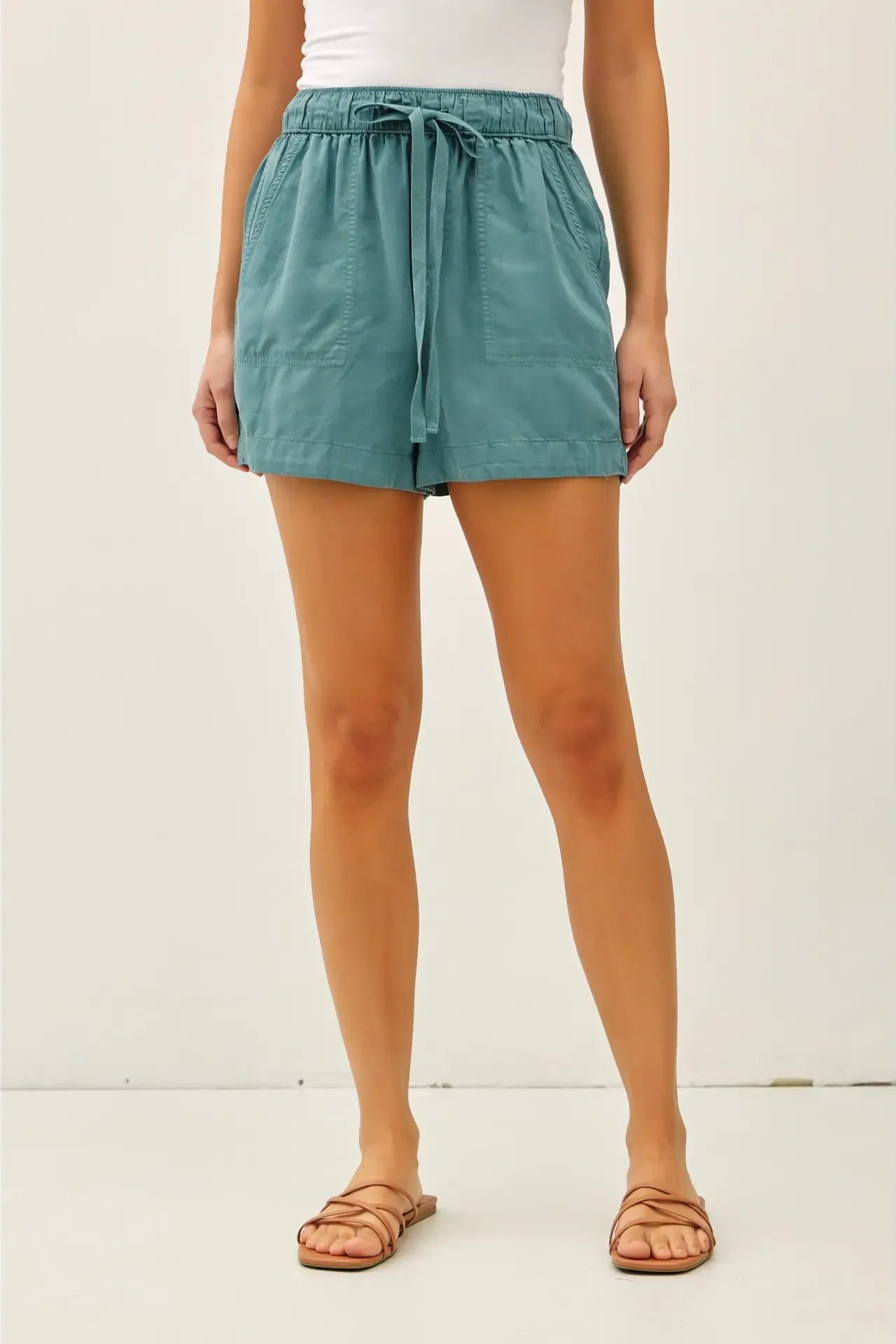 Sea Green Tencel Shorts
