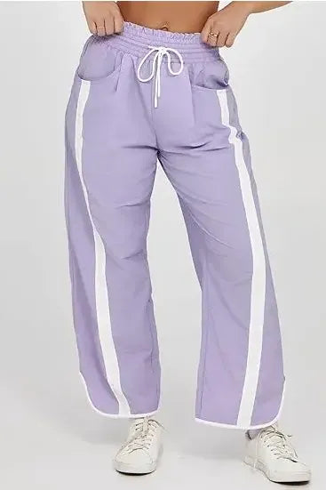Athletic Lavender Side Stripe Track Pants