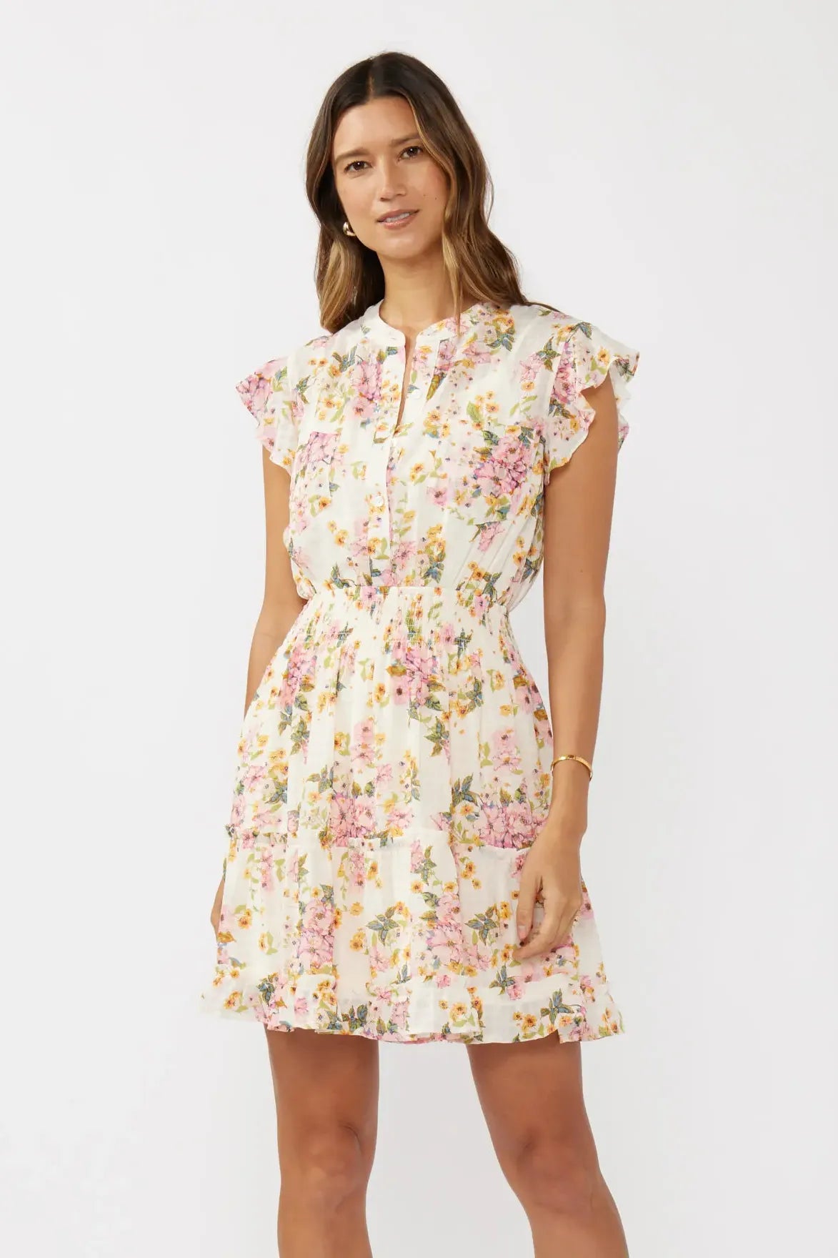 Floral Flutter Mini Dress