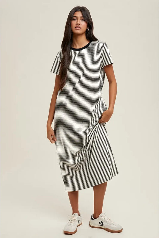 Striped Midi T-Shirt Dress