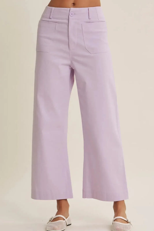 Lavender Stretchy Ankle Pants with Pockets