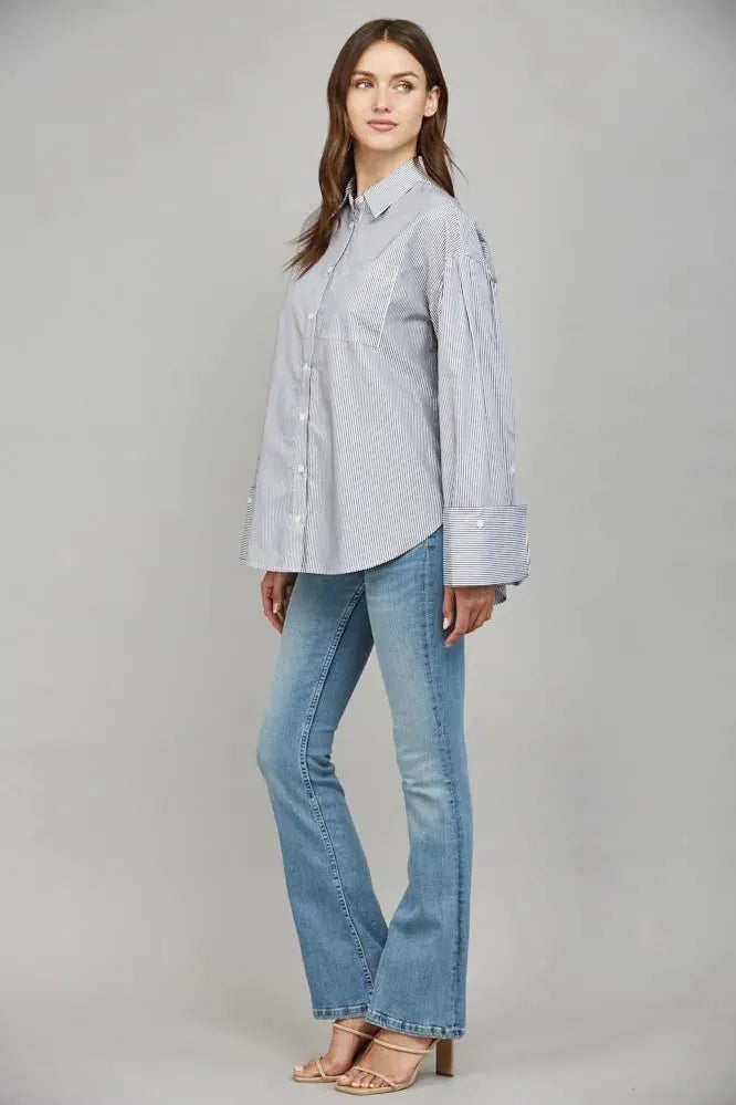Black And White Stripe Button Down