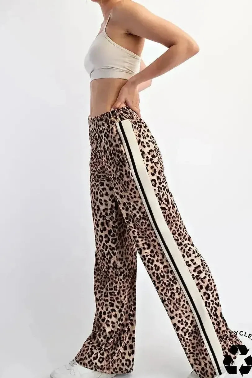 Leopard Print Soft Straight Leg Pants
