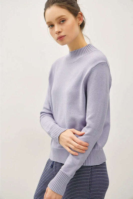 Mock Neck Classic Lavender Sweater