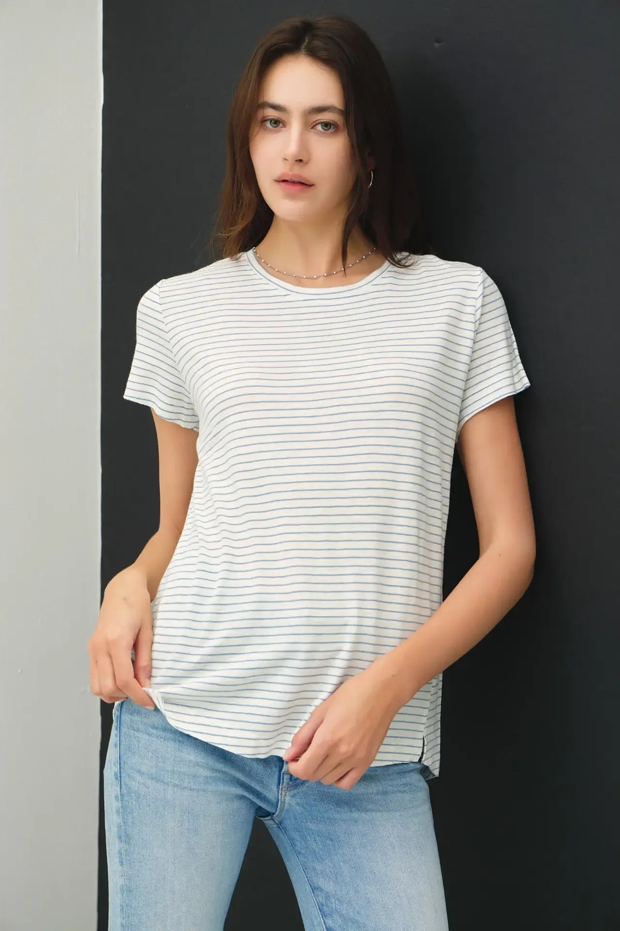 Blue Striped Relaxed Top