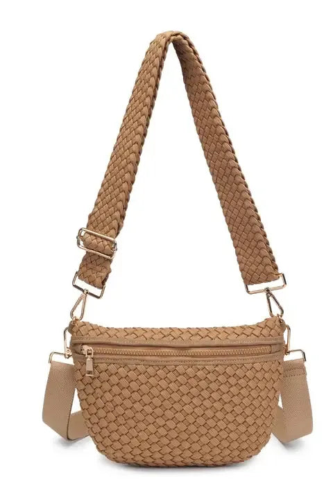 Woven Sustainable Tan Shoulder Bag
