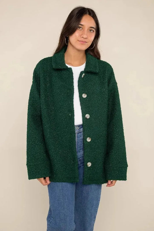 Hunter Green Sherpa Jacket