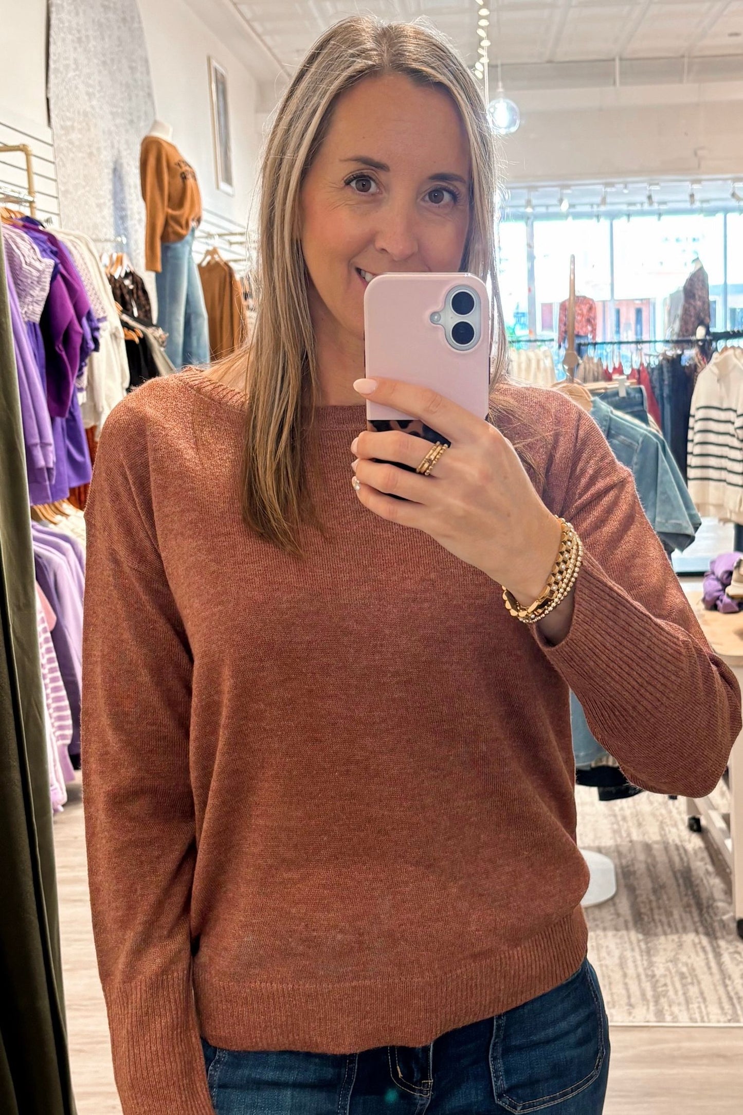 Boat Neck Light Weight Sweater